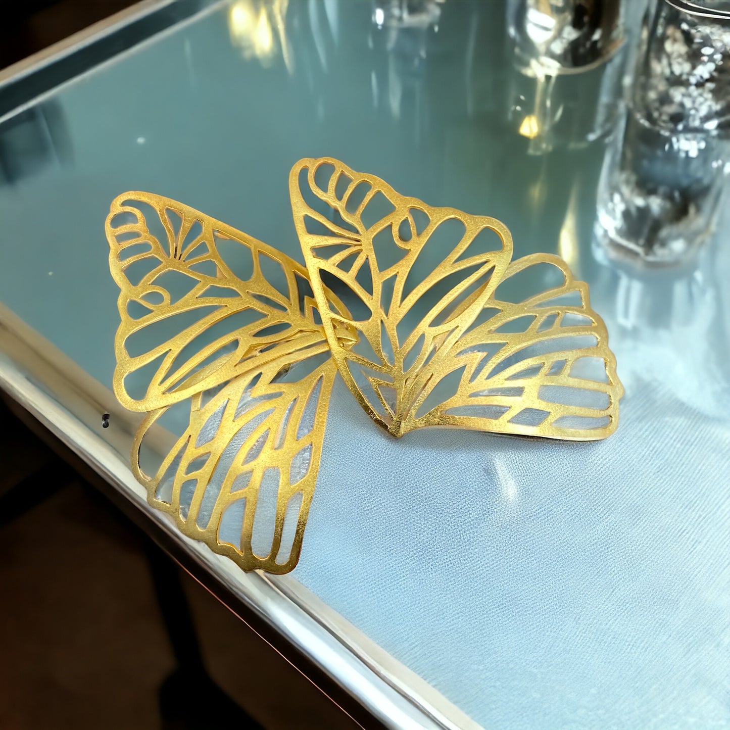 Golden Butterfly Earrings|SwansNature