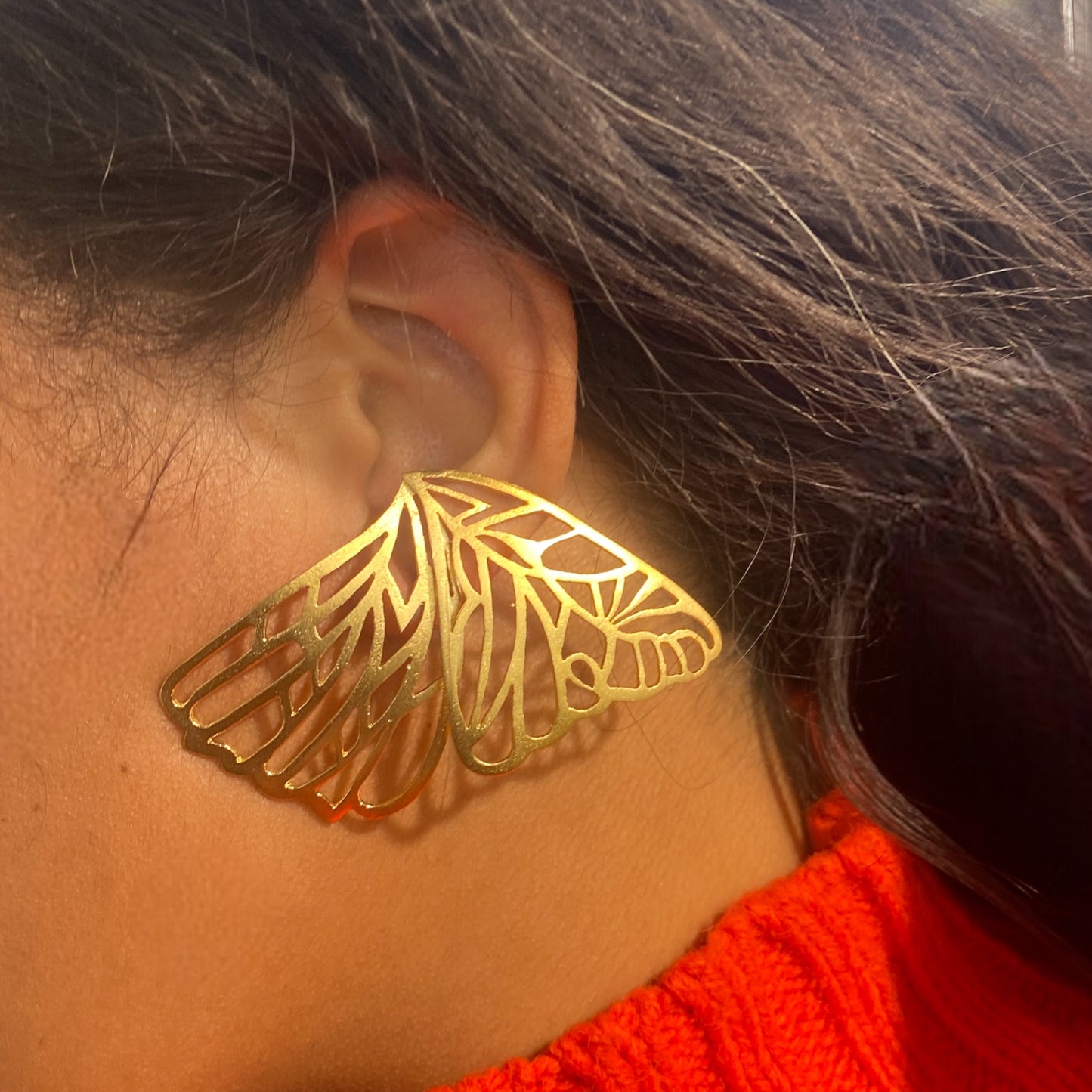 Golden Butterfly Earrings|SwansNature