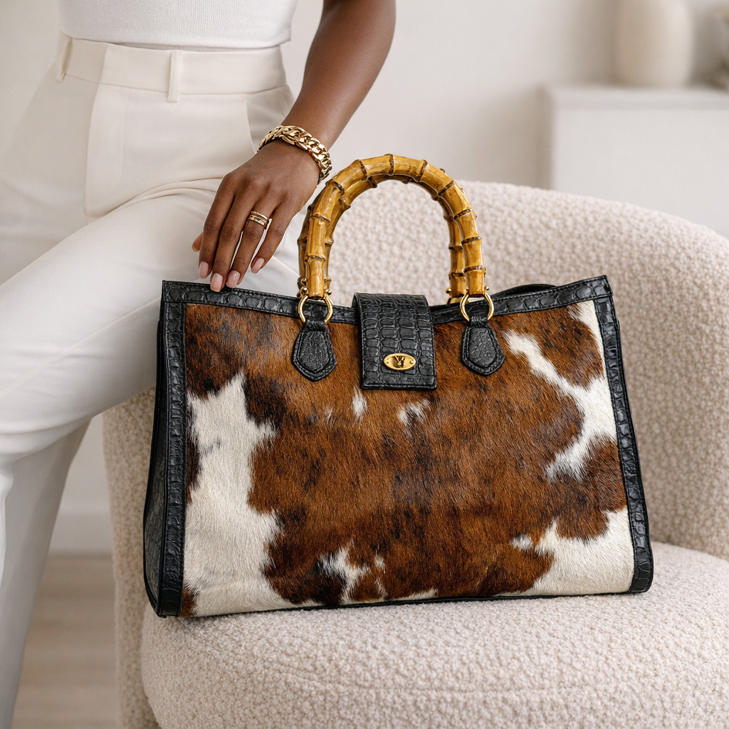 Croc Leather Hide Tote | SwansNature