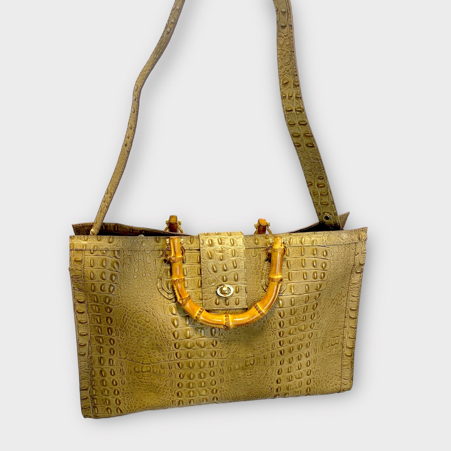 Croc Leather Tote | SwansNature