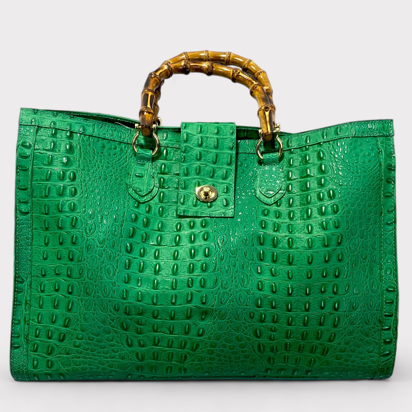 Croc Leather Tote | SwansNature