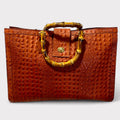 Croc Leather Tote | SwansNature