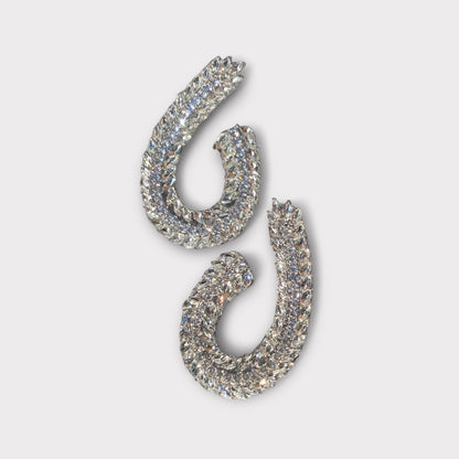 Crystal Loop Stud Earrings | SwansNature