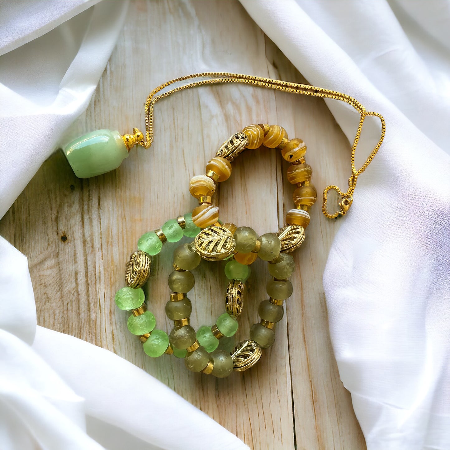 Glass Bead Empress Bracelets | SwansNature