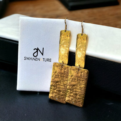 Golden Bars Earrings | SwansNature