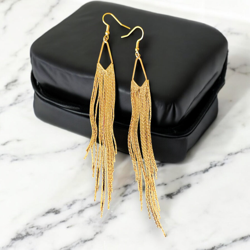 Golden Rain Earrings | SwansNature