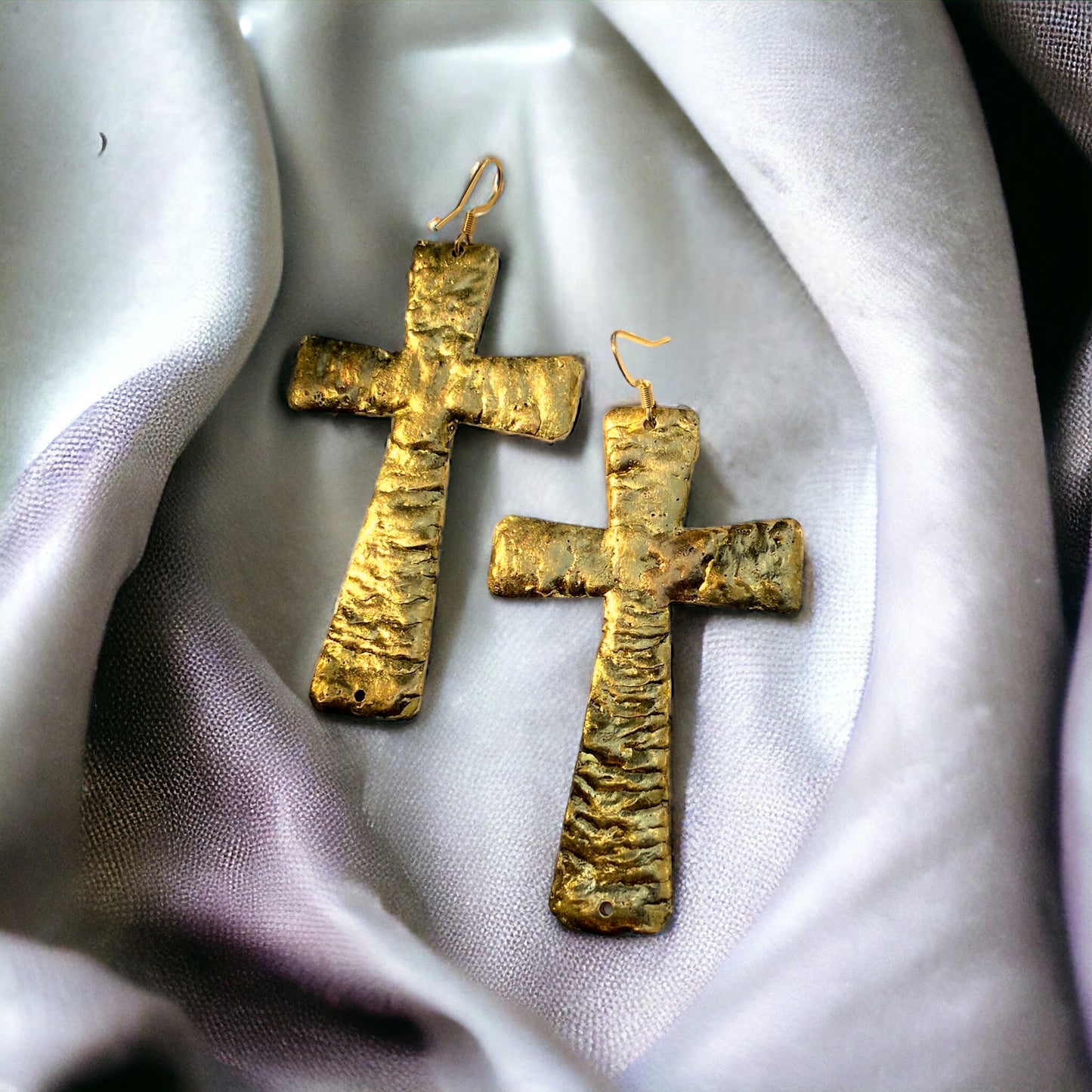 Golden Crosses Earrings | SwansNature