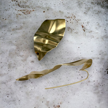 Golden Leaflet Earrings | SwansNature