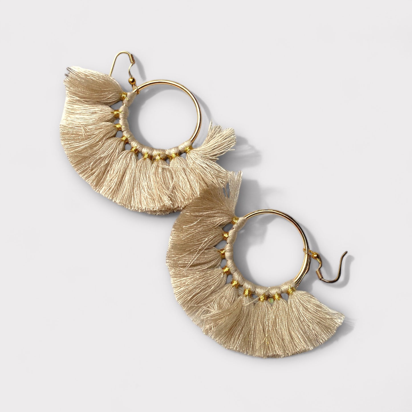 Short Tassel Hoop Earrings | SwansNature