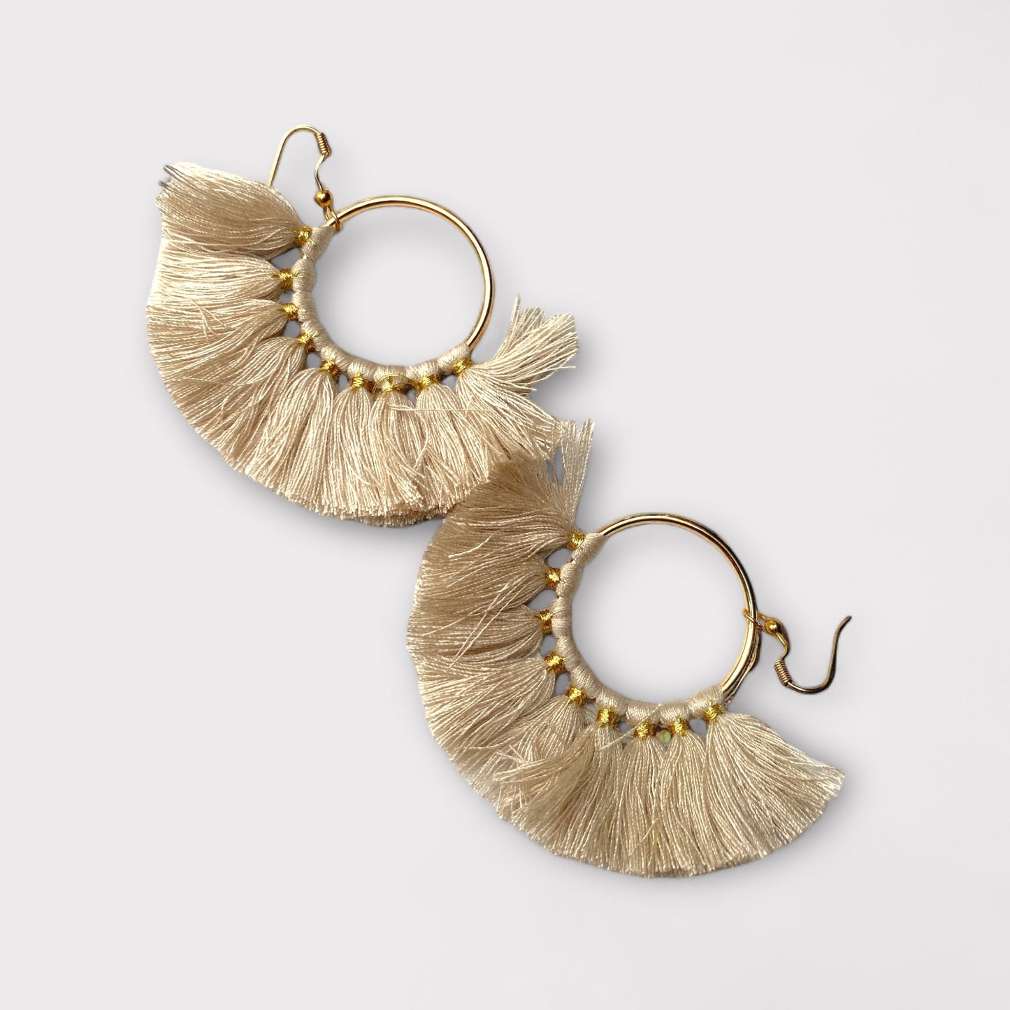 Short Tassel Hoop Earrings | SwansNature