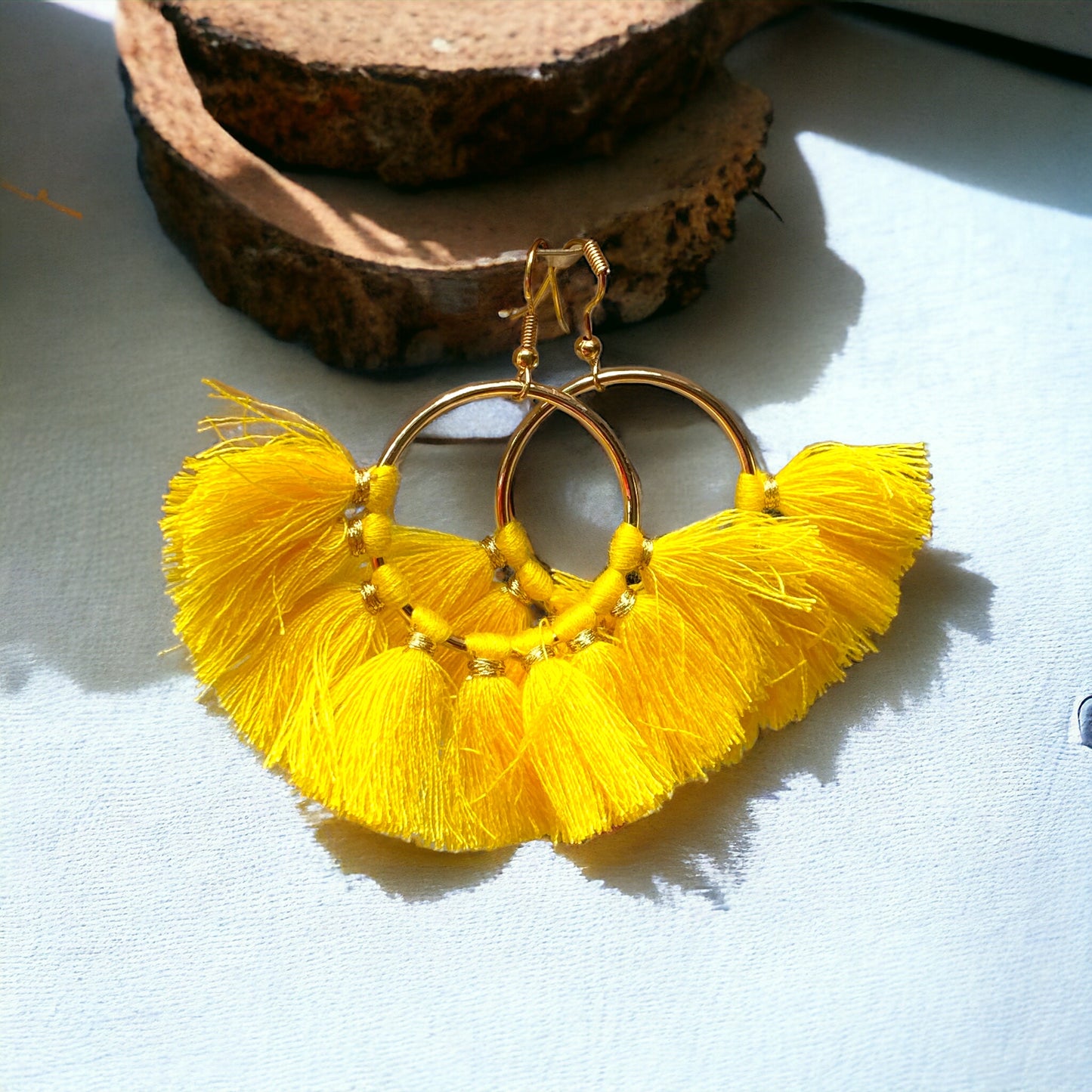 Short Tassel Hoop Earrings | SwansNature