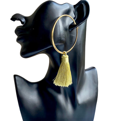 Tassel Hoop Earrings | SwansNature