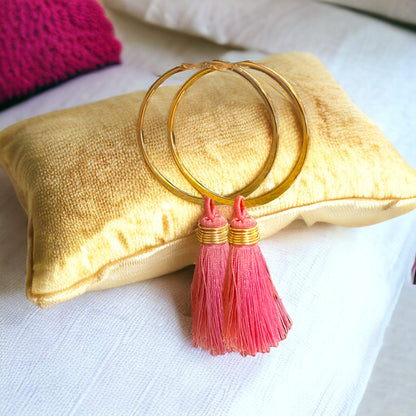 Tassel Hoop Earrings | SwansNature