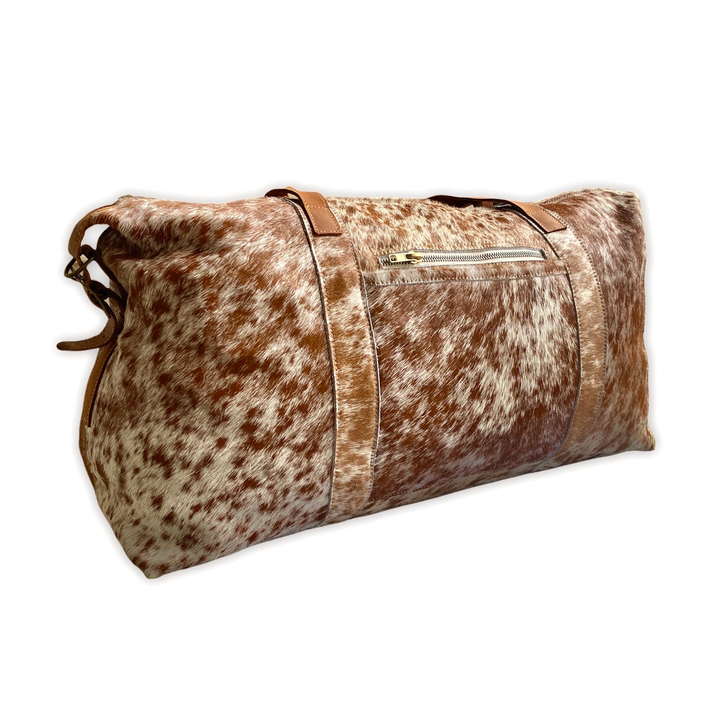 Full Cowhide Leather Duffle Brown Traveler