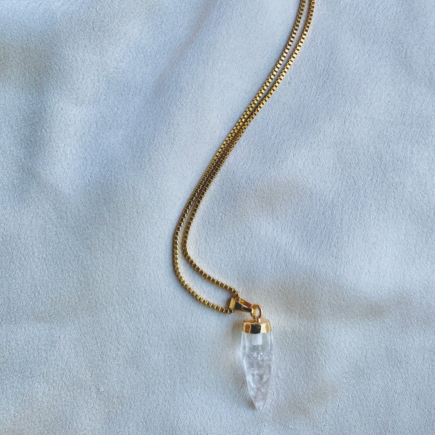 Cyrstal Tear Quartz Necklace | SwansNature