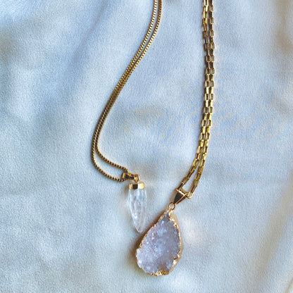 Cyrstal Tear Quartz Necklace | SwansNature