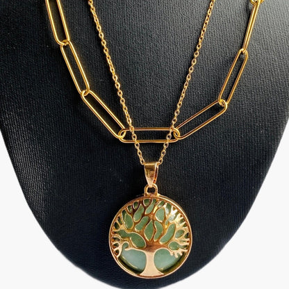 Tree of Life Gem Necklace Set