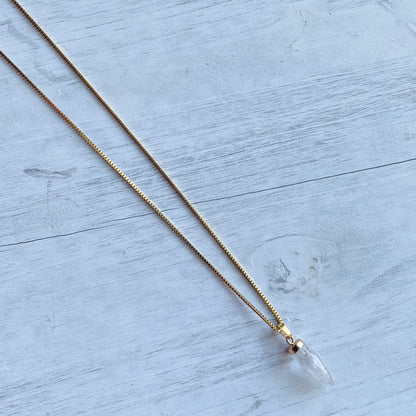 Cyrstal Tear Quartz Necklace | SwansNature