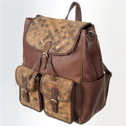 Weave Leather Backpack