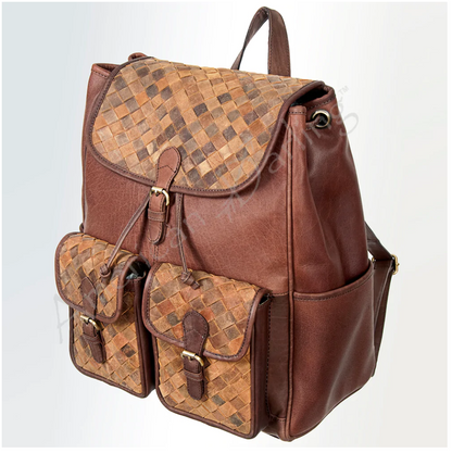 Weave Leather Backpack