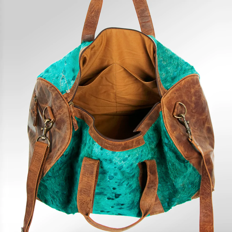 Exotic Turquoise Leather Duffle