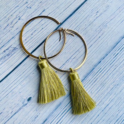 Tassel Hoop Earrings | SwansNature