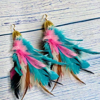 Apache Empress Feather Earrings