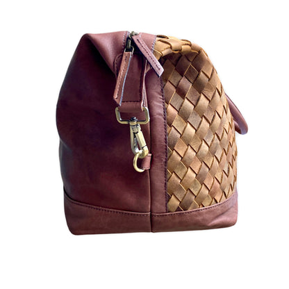 Leather Weave Duffle Bag