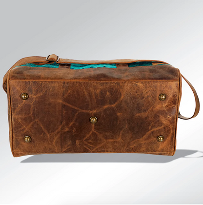 Exotic Turquoise Leather Duffle