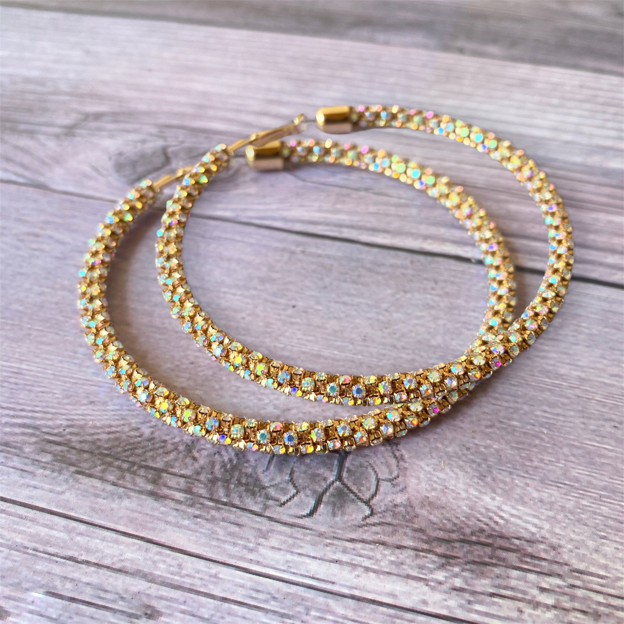 Ruby Hoop Iridescent Gold | SwansNature
