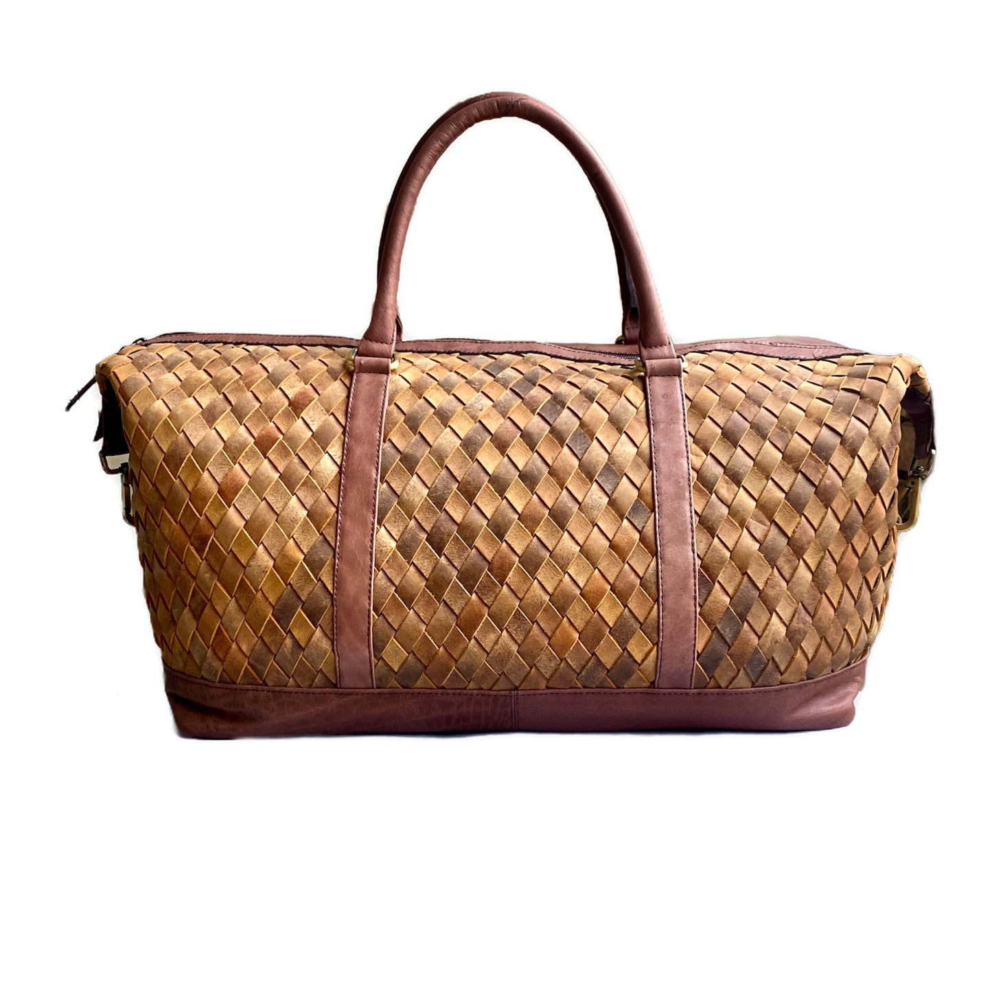 Leather Weave Duffle Bag