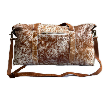 Full Cowhide Leather Duffle Brown Traveler