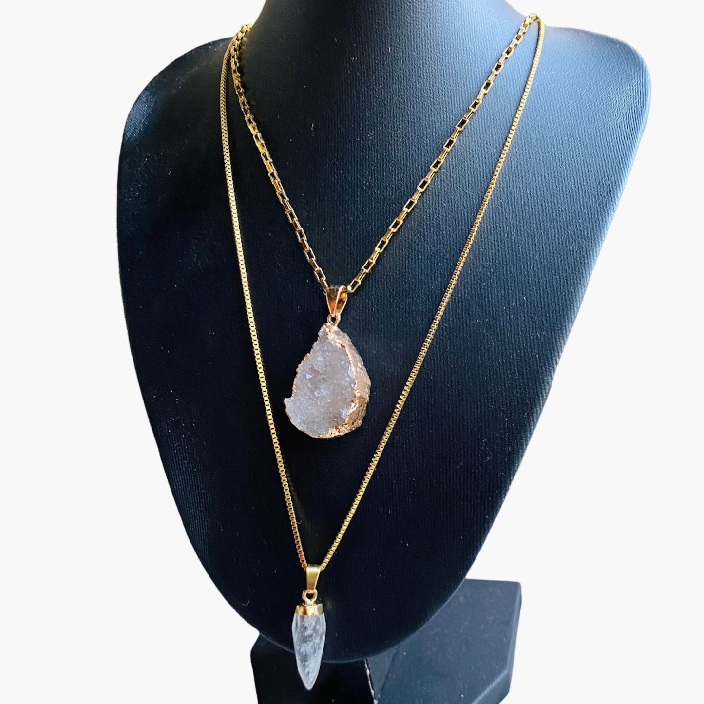 Cyrstal Tear Quartz Necklace | SwansNature