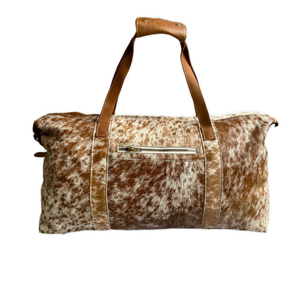 Full Cowhide Leather Duffle Brown Traveler