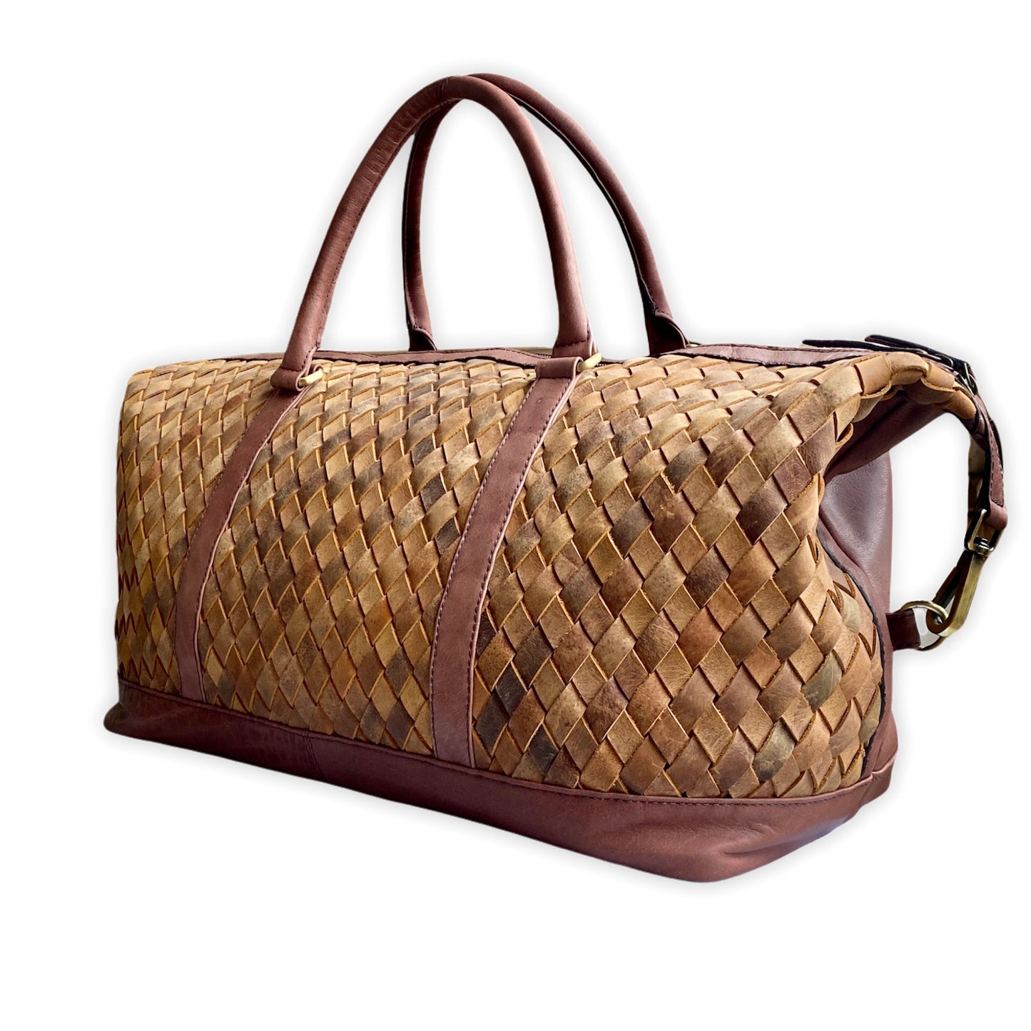 Leather Weave Duffle Bag