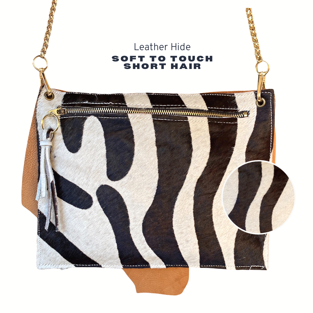 Kingdom Clutch - Dip Saddle Tan Zebra