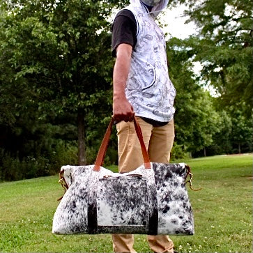 Full Cowhide Leather Duffle Traveler