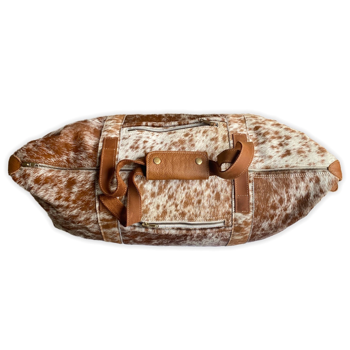 Full Cowhide Leather Duffle Brown Traveler