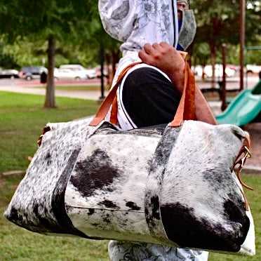 Full Cowhide Leather Duffle Traveler