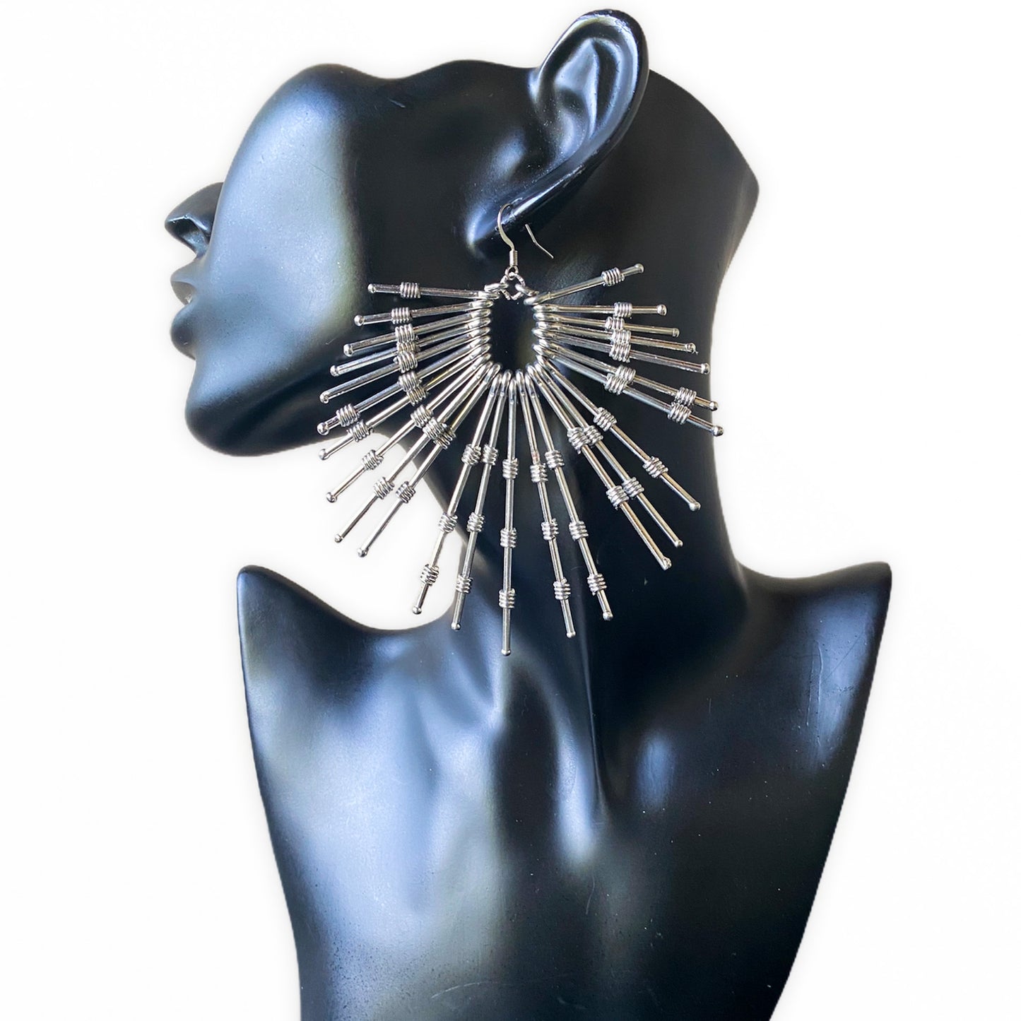 Silver Sunburst Earrings