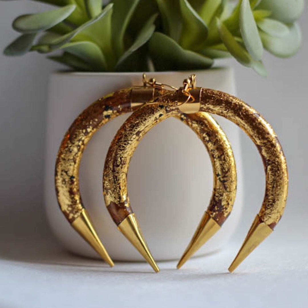 Golden Dust Empress Earrings | SwansNature