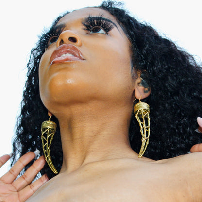 Golden Tooth Empress Earrings | SwansNature