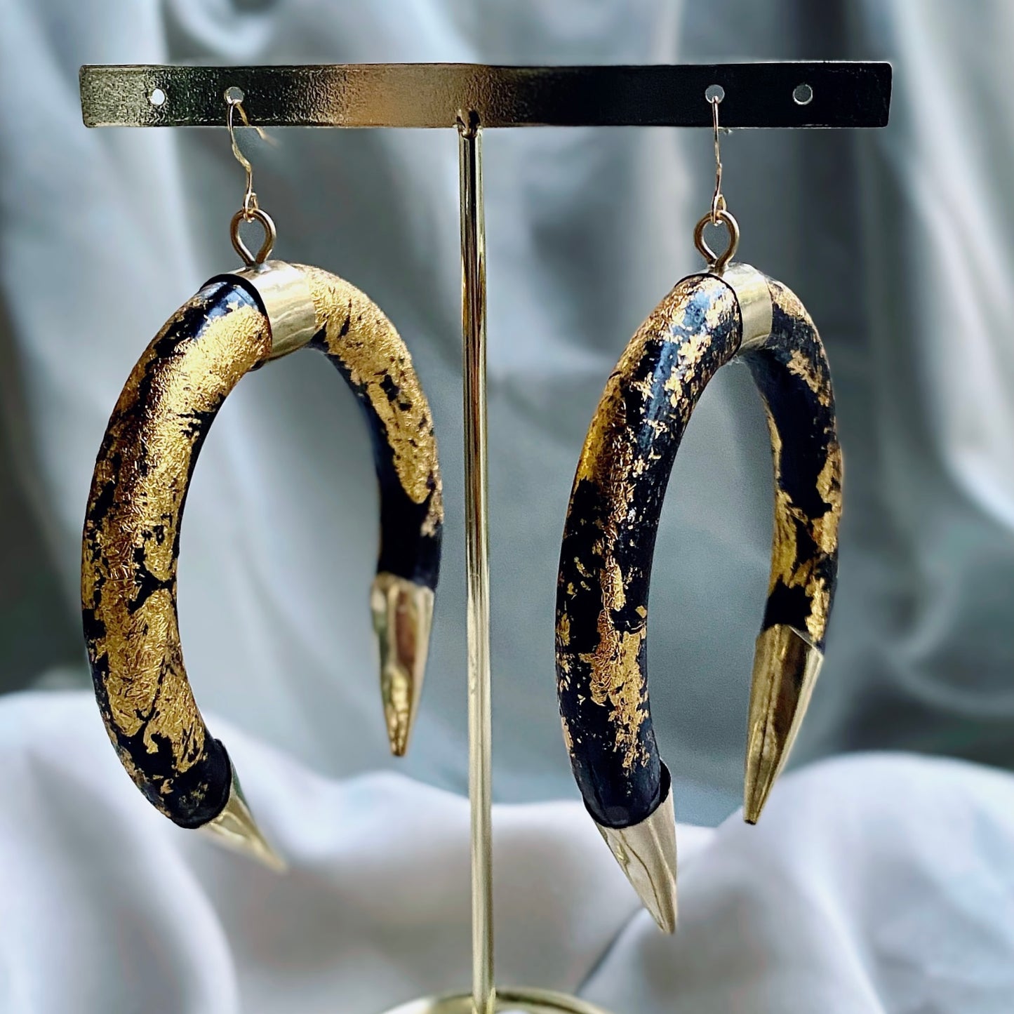 Black Golden Dust Earrings | SwansNature