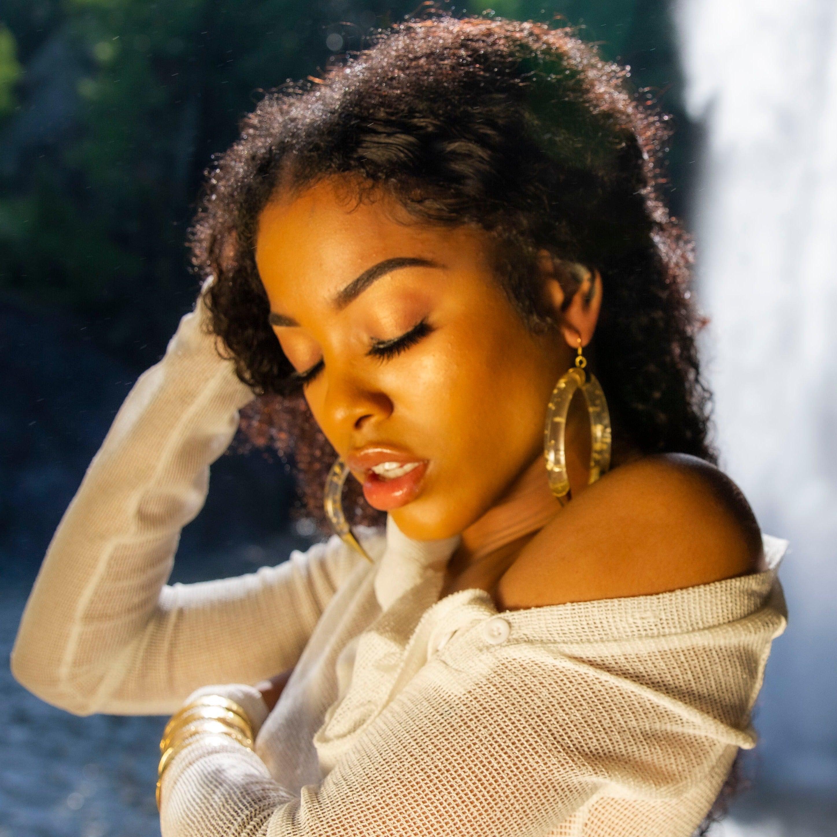 Golden Flake Earrings | SwansNature