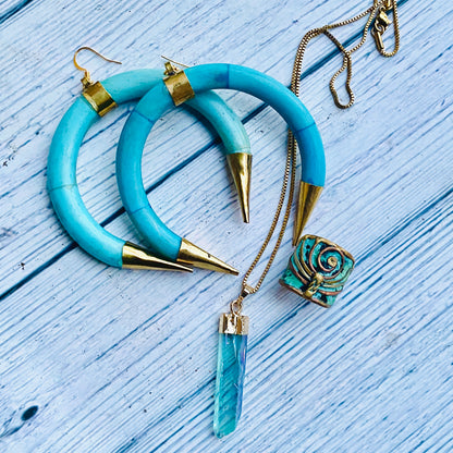 Cyan Quartz Empress Necklace | SwansNature