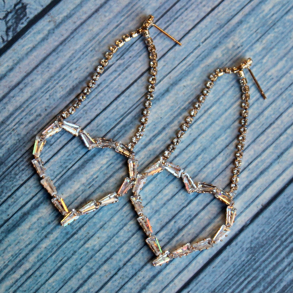 Glam Hearted Drop Earrings | SwansNature