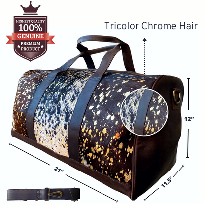 Kingdom Acid Chrome Leather Duffle Traveler - Brown