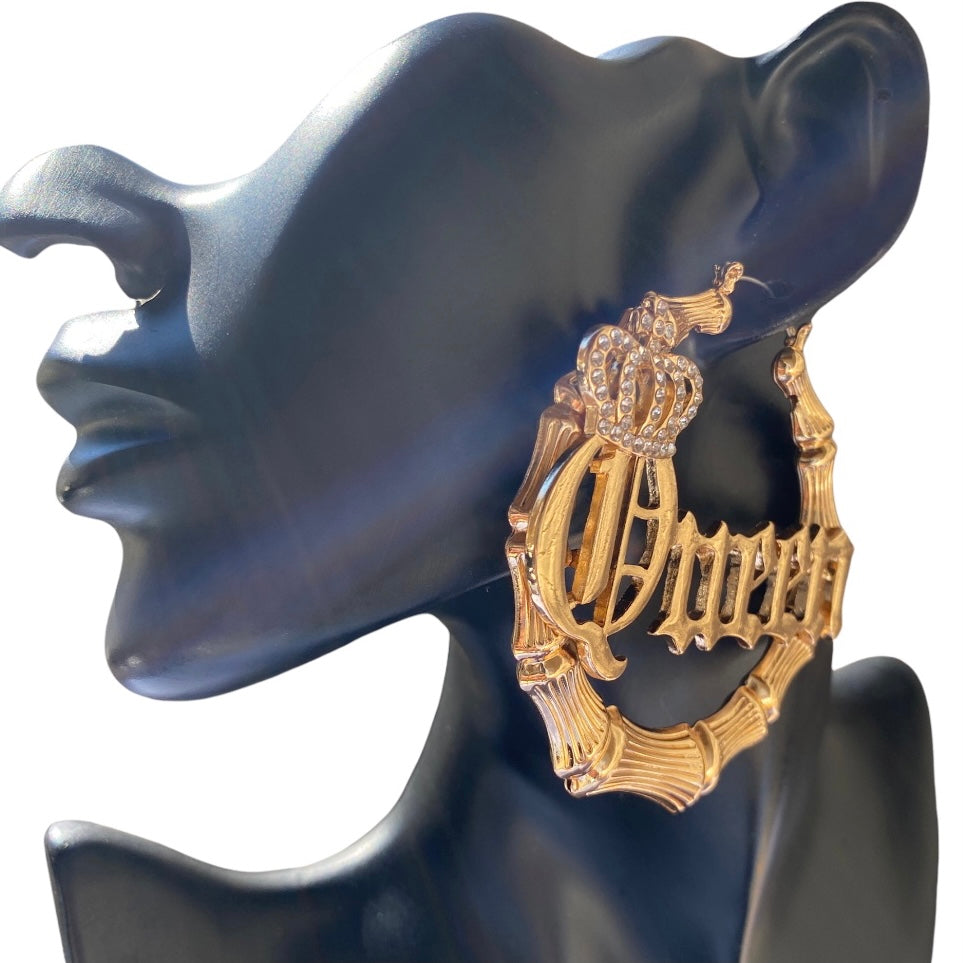 Around The Way "Queen" Earrings