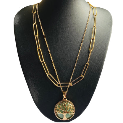 Tree of Life Gem Necklace Set