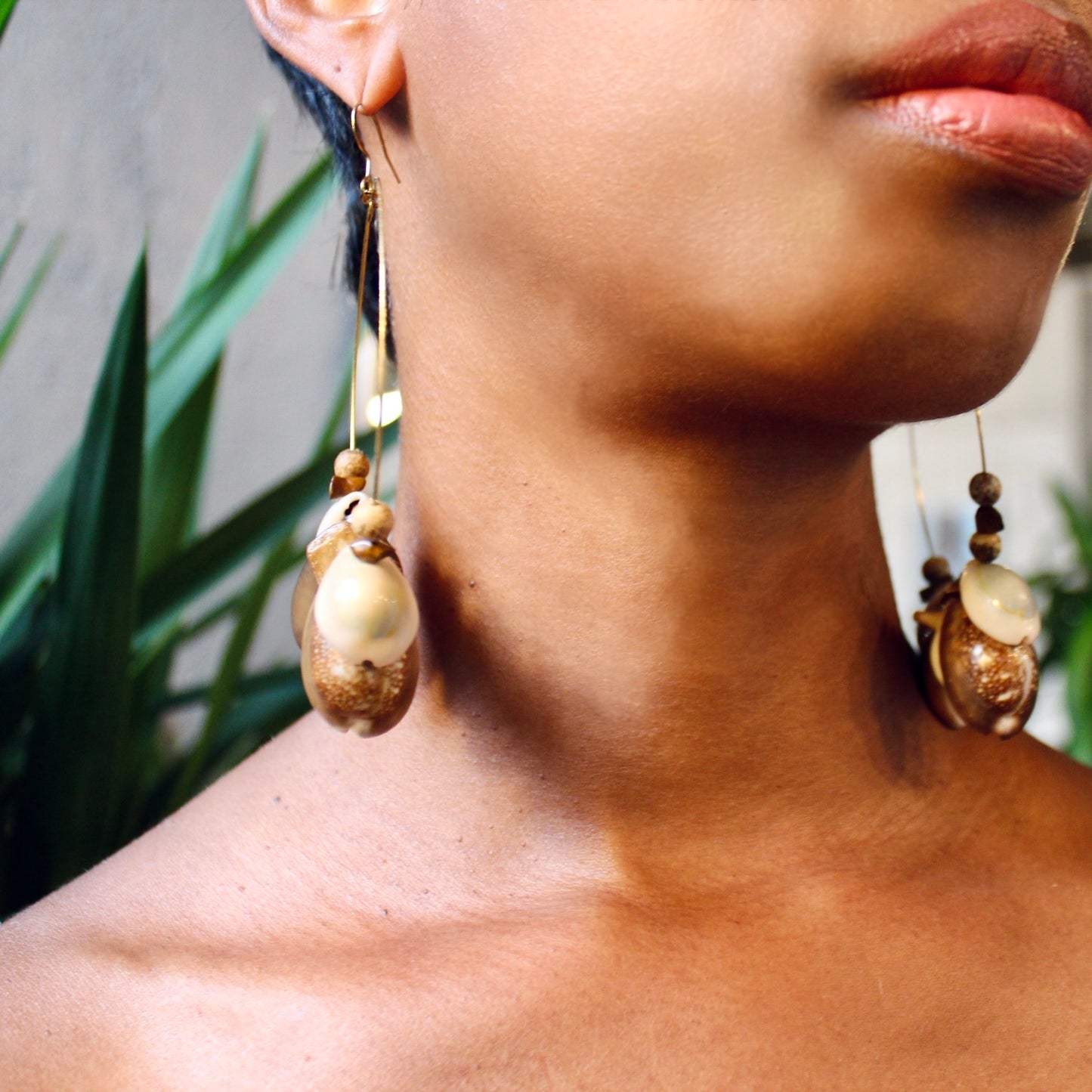 Cowrie Shell Empress Earrings | SwansNature